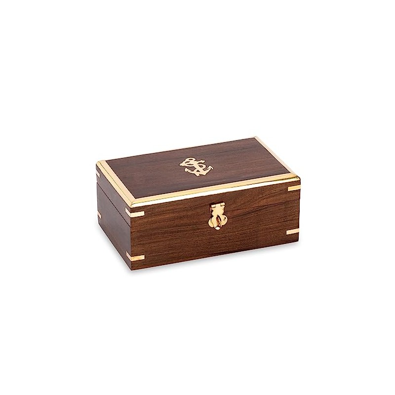 NKlaus Maritime Treasure Chest Box Real Wood and Brass 18.5