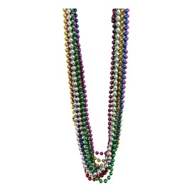 48 Collar Bolitas Mardi Gras Brilloso Batucada Fiesta Boda