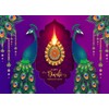 CORFOTO 10x8ft Fabric Happy Diwali Festival Backdrop Diwali Crystals Gold
