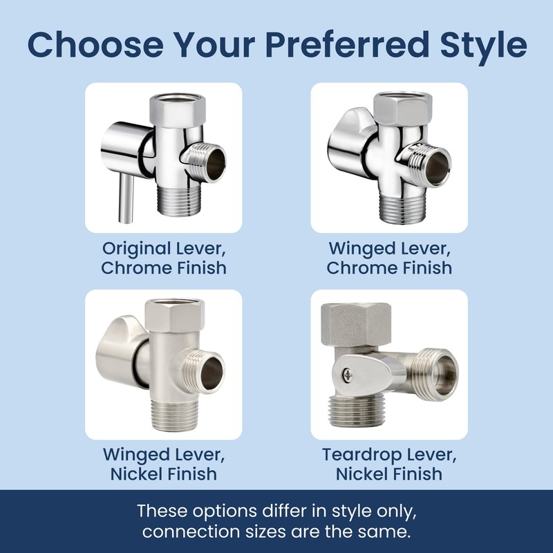 LUXE Bidet 7/8" x 7/8" x 1/2" Shut-Off Valve T-Adapter