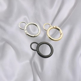 MyyYiTar 15PCS Spring O-Rings Clips Snap Hook Round Carabiners DIY Craft Accessories for Keyring Bags Purses, Light Rose Gold Double Rings Buckles