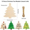 72 Pieces Wooden Christmas Tree Cutouts Crafts Embellishments Unfinished Christmas