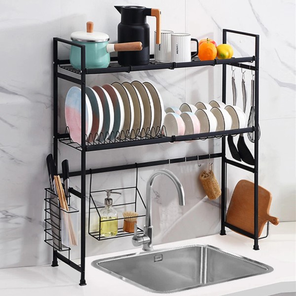 Unbranded Over The Sink Dish Drying Rack 2 Tier Stainless