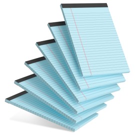 AILZFEI 6pcs Small Note Pad 5x8 College Ruled Blue Legal Pads Paper Notepads 6 Pack Study Back Writing Pads 5 x 8 Legal Pads Perforated Narrow Ruled Pads of Paper Blue