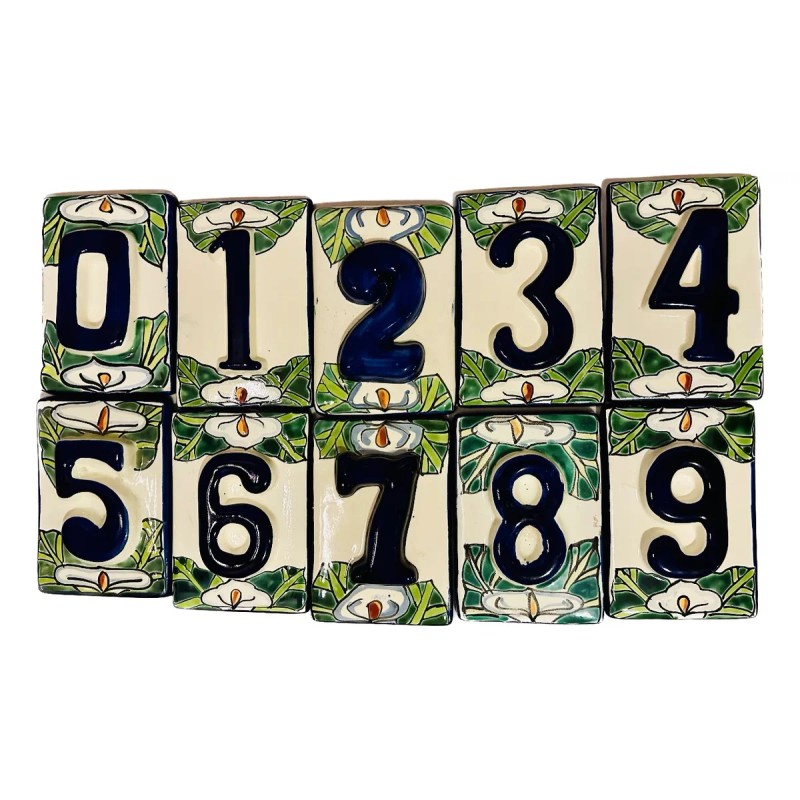Escanver Numero Residencial Ceramica Talavera Casa Hogar 1 Digito Num