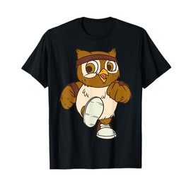 Cartoon Owl Running Playful Character For Kids T-Shirt