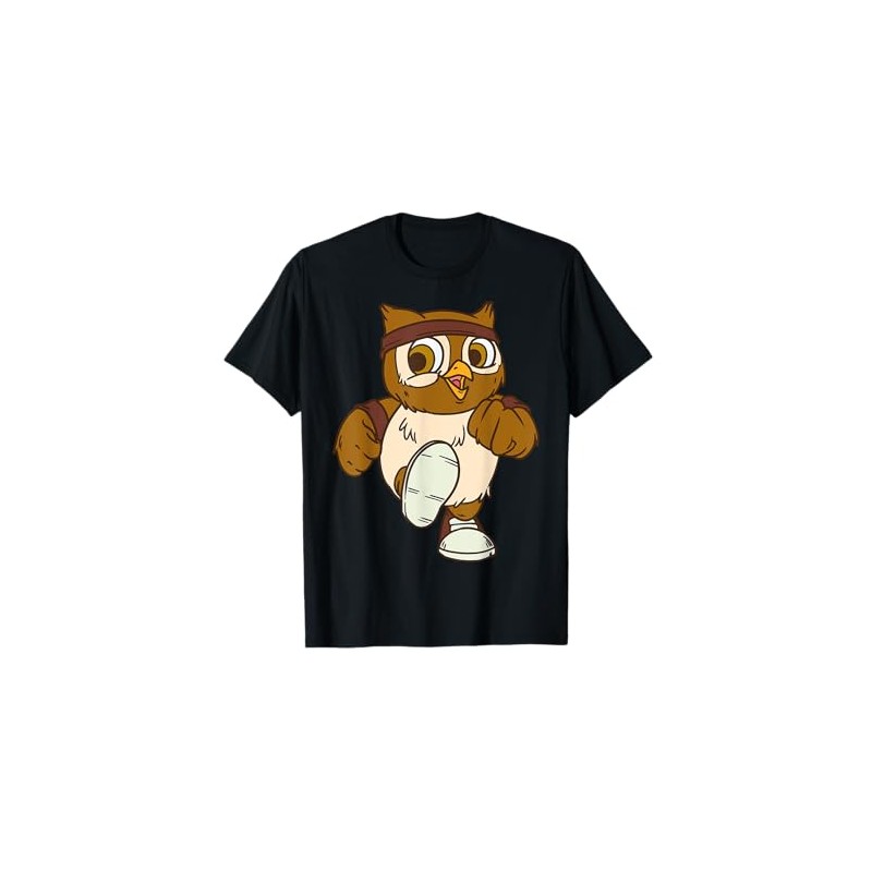 Cartoon Owl Running Playful Character For Kids T-Shirt