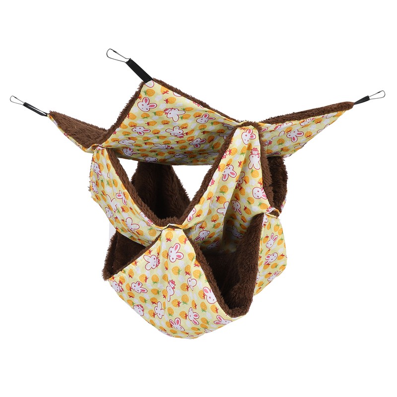 Small Pet Warm Hanging ThreeLayer Hammock Sleeping Bag Cage for