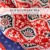 LumiSyne Women's Silk Scarf, Square Scarf, Solid, Retro Chain, Print,