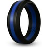 Knot Theory Blue Striped Silicone Ring for Men Women -