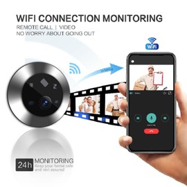 Yunseity 1080P Video Door Viewer, 120° Peephole Camera with 4.3 Inch Color Monitor, Two Way Talk, Night Vision, PIR Motion Detection, Camera Camera System