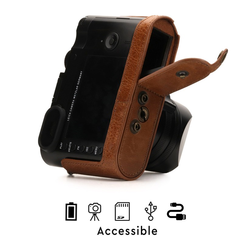 MegaGear Ever Ready Genuine Leather Camera Case compatible with Leica