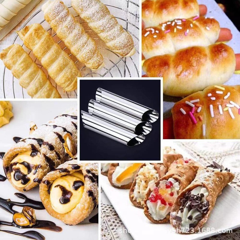 AMBESTAR 30 Pack Cannoli Horn Form Set, Large Stainless Steel