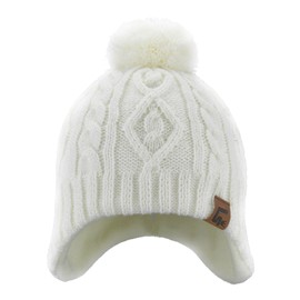 LittleSpring Knit Hat with Pom Pom, Cold Prevention, Windproof, Warm Knit Cap, Kids Knit Hat, Kids Apparel, Junior Boy -