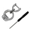 enconson Bling Key Chain with 3 Rings 360 Degree Rotation,