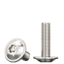 Drenky 10 Pcs M8 Bolts 304 Stainless Steel Screws M8 X 25mm Bolts Pan Head Screws Fully Thread Machine Screws with Flat Head, Rustproof Rounded Head Screws with Flange And Hexagon