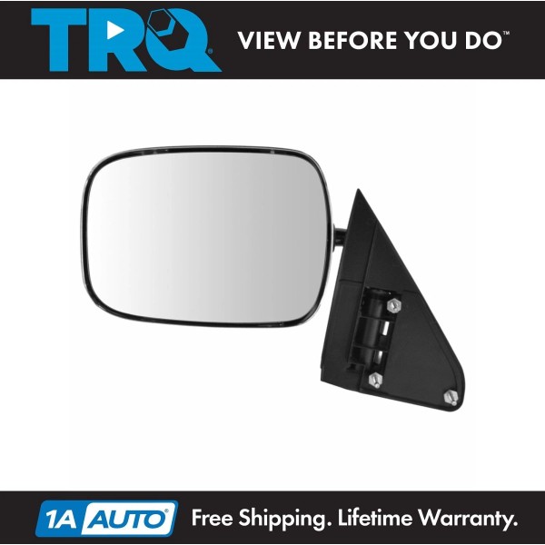 TRQ Mirror Manual Chrome Pedestal Style LH Left Driver Side