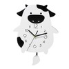 Acrylic Wall Clock Cartoon Cow Shape Silent Movement Decorative Swinging