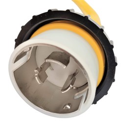 Parkworld 62107 Generator/Shore Power 125V 50A Twist Lock Plug NEMA SS1-50P to 14-50R RV Receptacle (Yellow, 1.5FT)