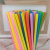 200PCS 10.2 Inches Disposable Decorative Yellow Plastic Straws for Birthday