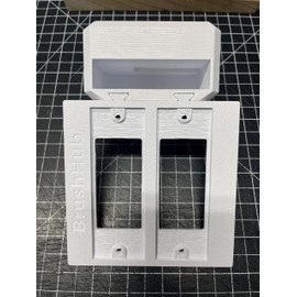 Electric Toothbrush Holder | Wall Mount | Compatible with Oral-B Holds 1 Charger, Mounts on Double GFCI/Decora Outlet ONLY. (Charger/Brushes NOT Included) | White, OB1-G-SDV