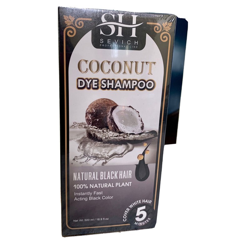 Sevich Coconut Black Permanent Hair Dye Instant Shampoo !