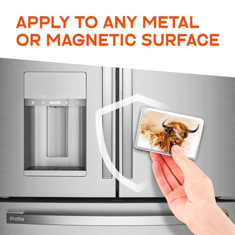 Classic Rectangle Magnet with Stand - Highland Cow Cattle Art