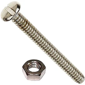 Merriway BH03621 (5 Pcs) Slotted Pan Head Machine Screws with Nuts, M8 x 75mm (5/16 inch x 3 inch) Bright Zinc Plated - Pack of 5 Pieces
