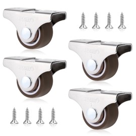 Pack of 4 Small Wheel Castors, Rubber Furniture Castors, Heavy Duty Castors, Mini Castors, Silent Castors, Made of Solid Rubber Castors with Wheel Castors for Flight Cases, Tool Boxes, Furniture,