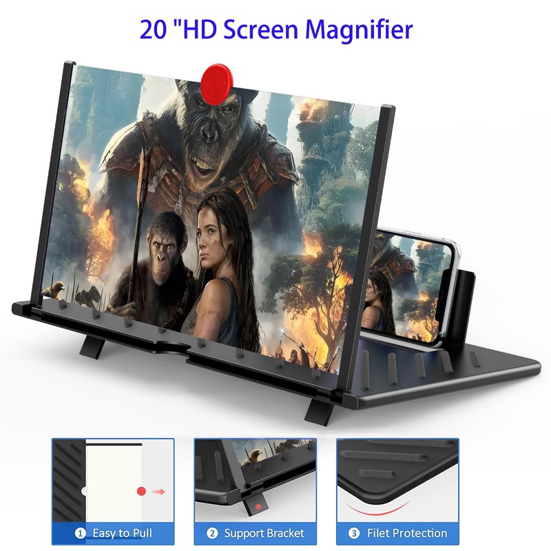20" Screen Magnifier for Cell Phone, Mobile Phone 3D HD