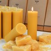 Yellow 2x6 inch Natural Beeswax Pillar Candles Set of 4