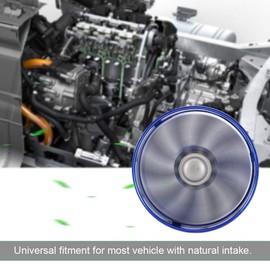 Turbonator Fuel Saver, Car Air Intake Turbonator, One Fan Turbine, Super Charger, Gas Fuel Saver, Turbo 64 mm (Blue)