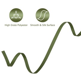 Lrybbon Double Face Moss Grosgrain Ribbon for Gift Wrapping 1/4 inch×50 Yards Ribbon Ideal for Sewing Hair Bow Flower Bouquet Crafts Weddings Floral Arrangements