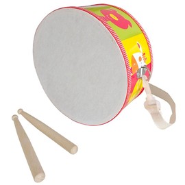 JOLLYLAND Kids Drum Wooden Drum Toy Drum with Adjustable Strap Educational Percussion Baby Musical Toy Sensory Musical Instrument Toys for Toddler Boys & Girls Gift (Blue Animal Cartoons)