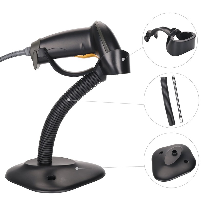 Goose Neck Hands Free Adjustable Barcode Scanner Stand for Desk