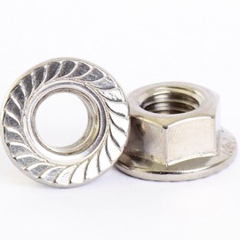 Bolt Base A2 Stainless Steel Hex Serrated Flange Nuts Flanged Nuts M6 X 1.0mm Pitch - 50