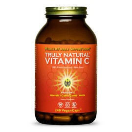 HEALTHFORCE SUPERFOODS Truly Natural Vitamin C - 240 VeganCaps (Pack of 1) - Whole Food Vitamin C from Acerola Cherry Powder & Camu Camu Fruit - Immune Support - Vegan, Gluten-Free - 30 Servings