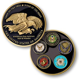 MotorDog69 Thank You Troops Harley Horn Cover Coin Mount Set……