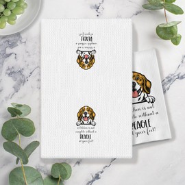 COWEB Beagle Dog Kitchen Towels, Beagle Gifts for Women, Dog Mom Gifts, Dog Dish Towels for Kitchen, Dog Kitchen Towels for Dog Lovers, Dog Kitchen Bathroom Decor, 16x24 Inches