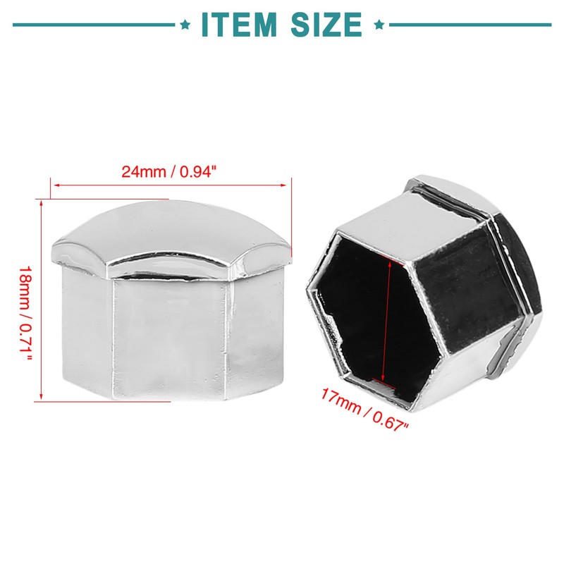 ACROPIX 17mm Silver Tone Plastic Car Wheel Nut Lug Hub