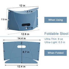 COLLMORE Foldable Portable Stool, Thickness of 0.5 in, Lightweight Collapsable Folding Chair for Hiking Picnic Camping Fishing (Red)