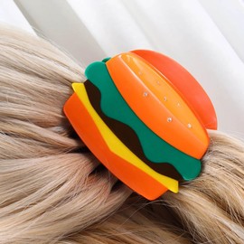 Hamburger Hair Clip, Unique Food Claw Clip for Women, Acetate Hair Clips for Girls, Fun Accessories