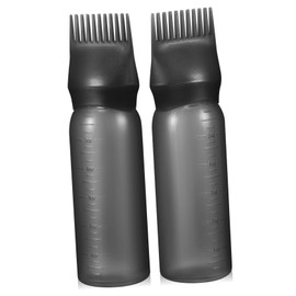 TOVINANNA 2pcs Root Comb Applicator Bottles for Hair Dye Squeeze Applicator Graduated Scale Salon Supplies for Easy Application and Scalp Massage