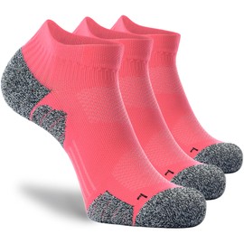 CWVLC Unisex Cushioned Compression Athletic Ankle Socks Multipack, 3-pairs Watermelon, S (5-7 W US/ 3.5-5.5 M US)