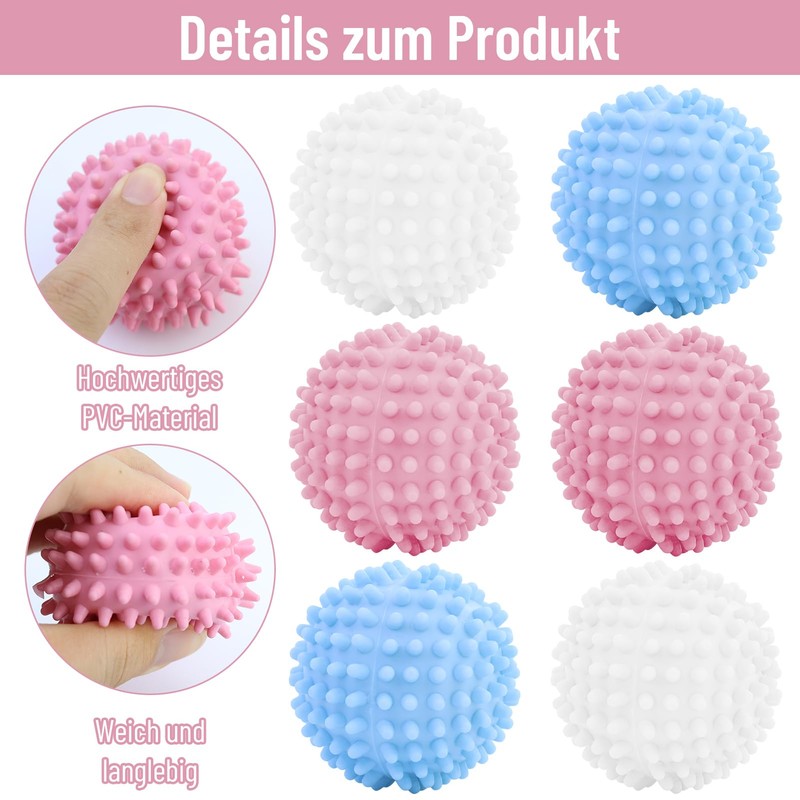 Pack of 9 Dryer Balls, Washing Balls, Reusable Dryer Ball