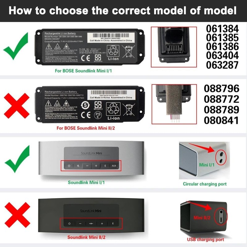 LUSONBAY 061384 061385 063287 063404 061386 Repalcemt New Speaker Battery