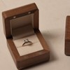 Wooden Ring Box Retro Elegant Square Engagement Ring Box with