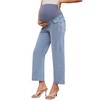 fitglam Women's Maternity Jeans Straight Leg Relaxed Fit Over Belly