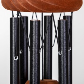 Festival 18-inch Redwood Wind Chime in Black by Wind River for Patio, Backyard, Garden, and Outdoor décor. Made in The USA