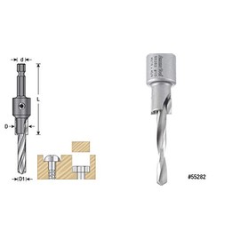 Amana Tool - (55282) Carbide Tipped Counterbore 3/8 Dia x 1/4 Quick Release Hex Shank